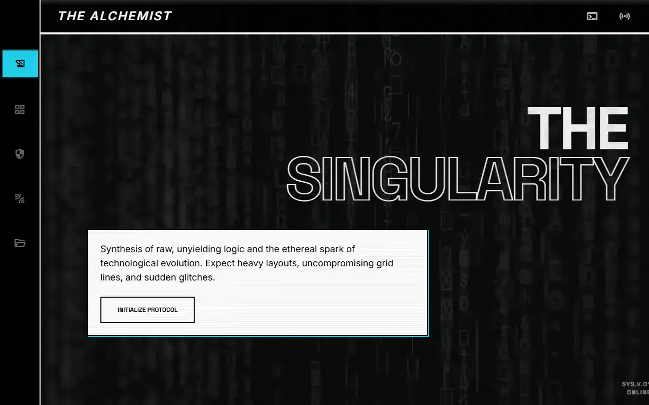 Neon Glitch Brutalist — Landing template