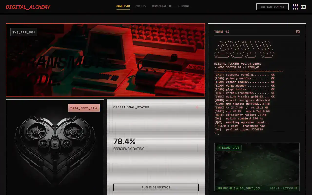 Constructivist Bento Terminal — Landing template