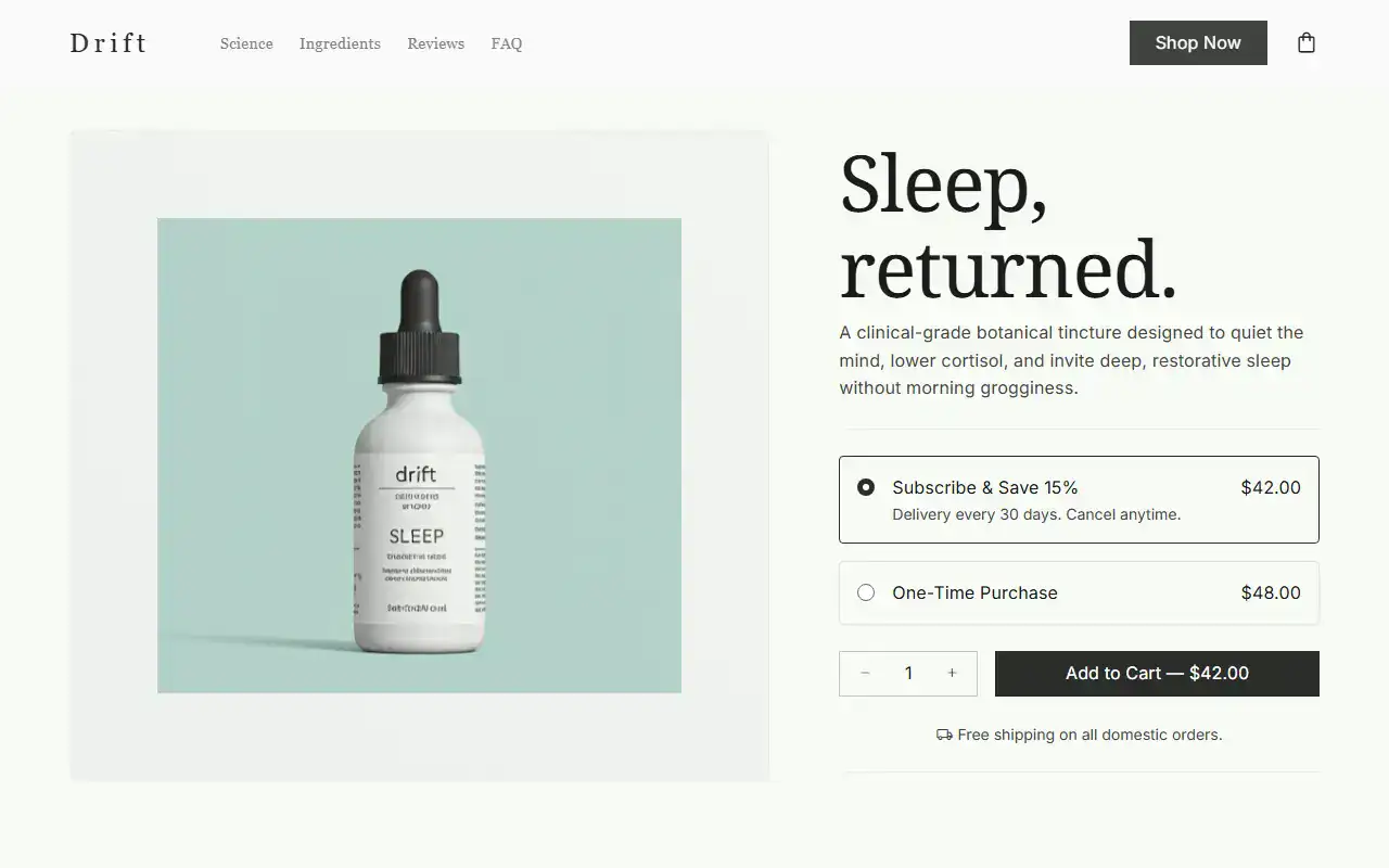 Single Product Dtc — Ecommerce template