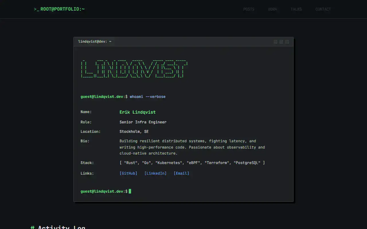 Developer Portfolio — Portfolio template