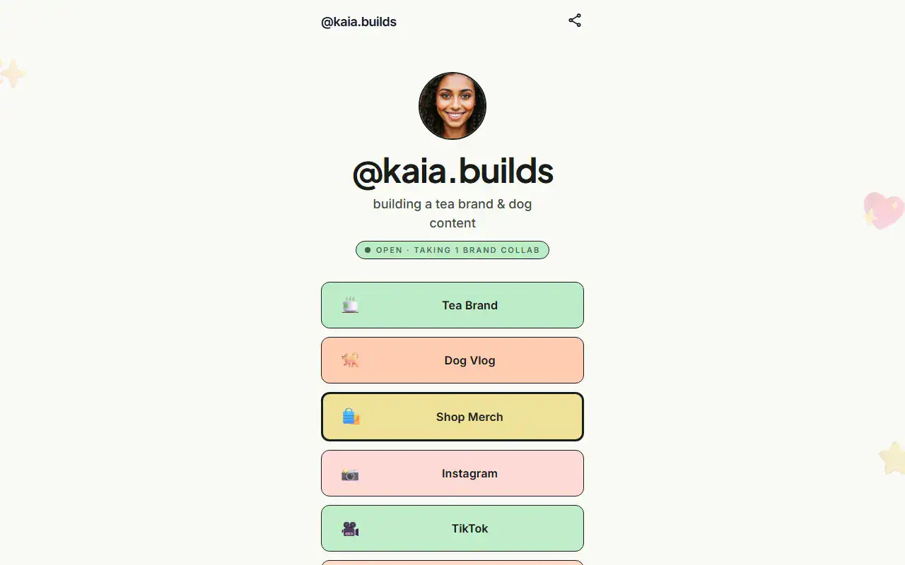 Link In Bio — Portfolio template