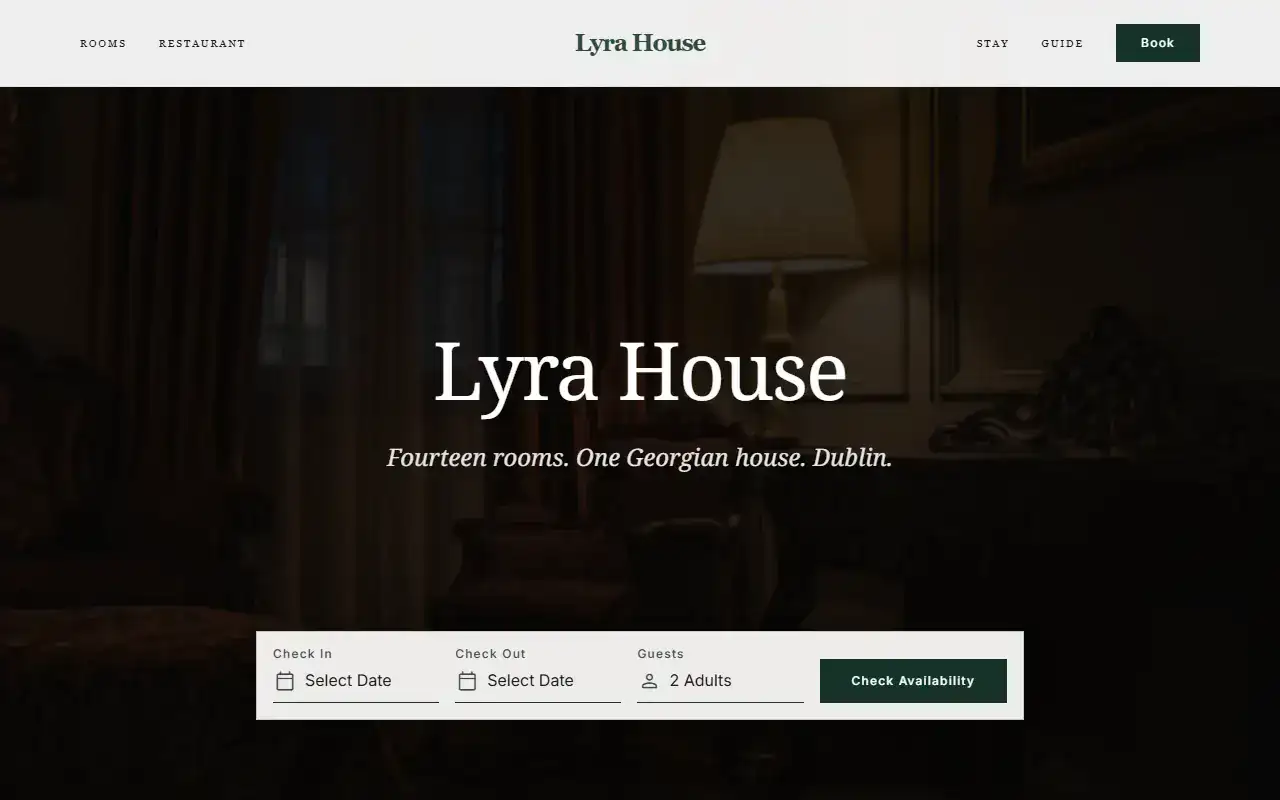 Boutique Hotel — Landing template