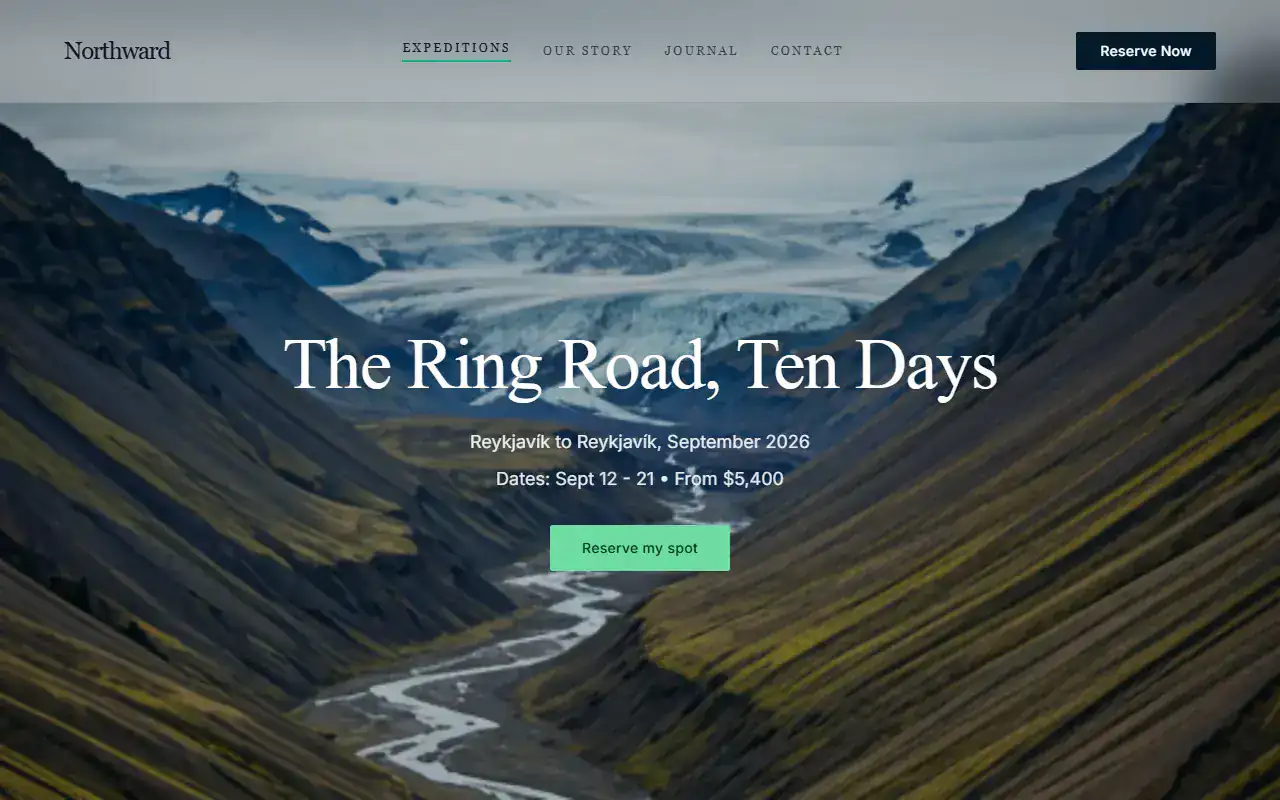 Travel Tour — Landing template