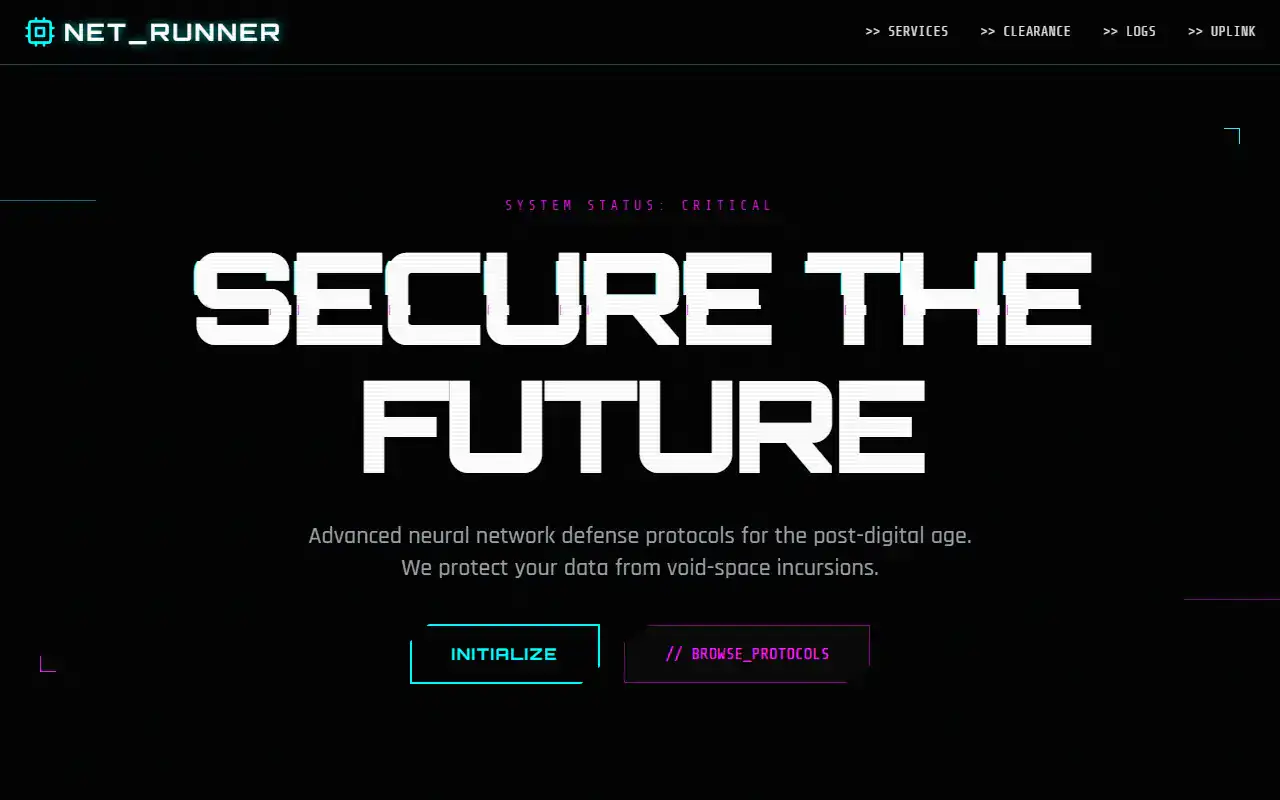 Cyberpunk High Tech — Landing template