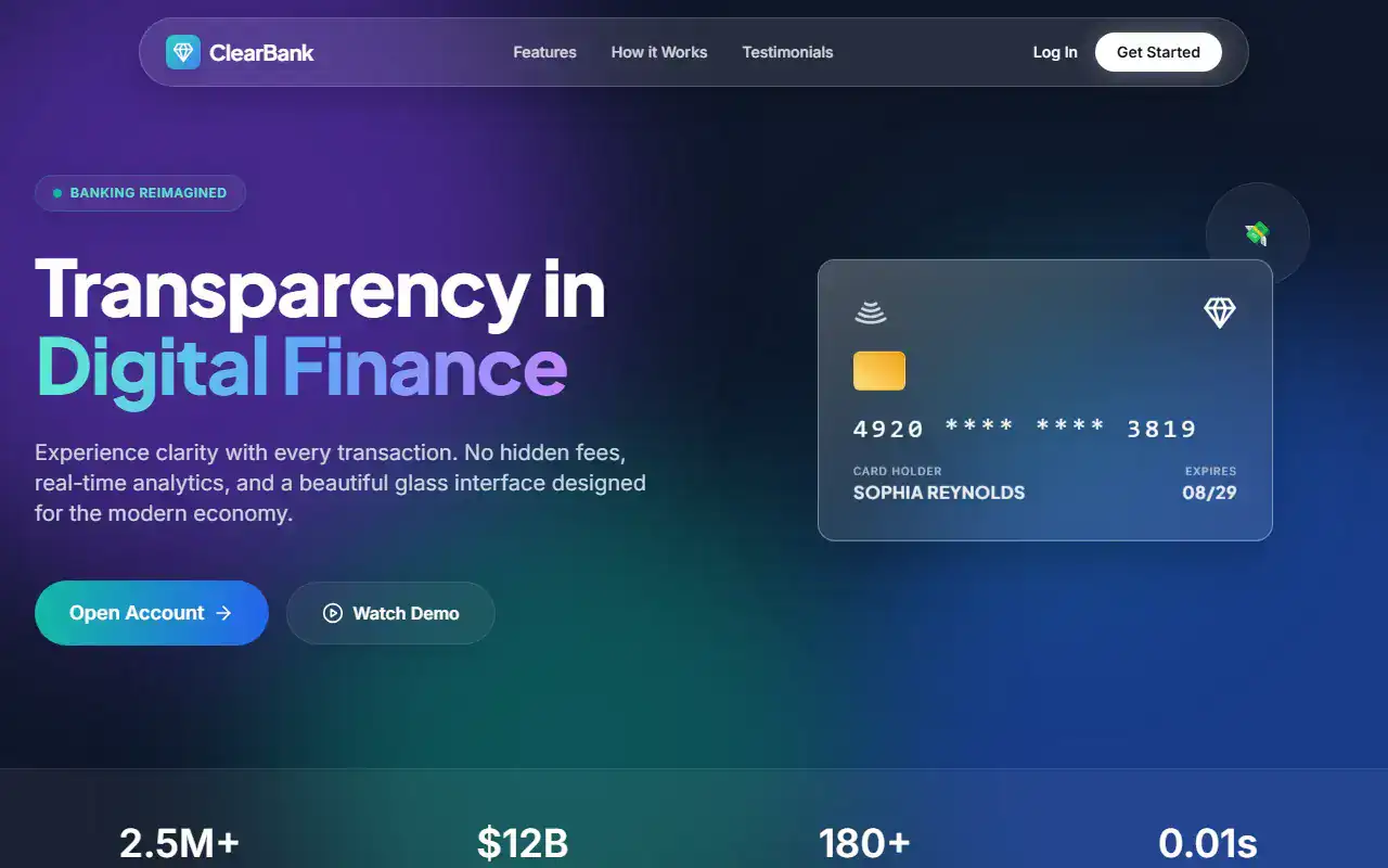 Glassmorphism — Landing template