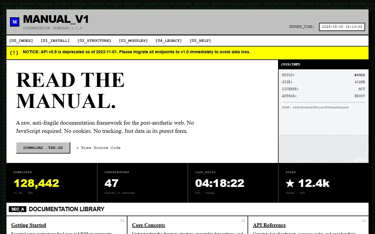 Brutalism Raw — Landing template