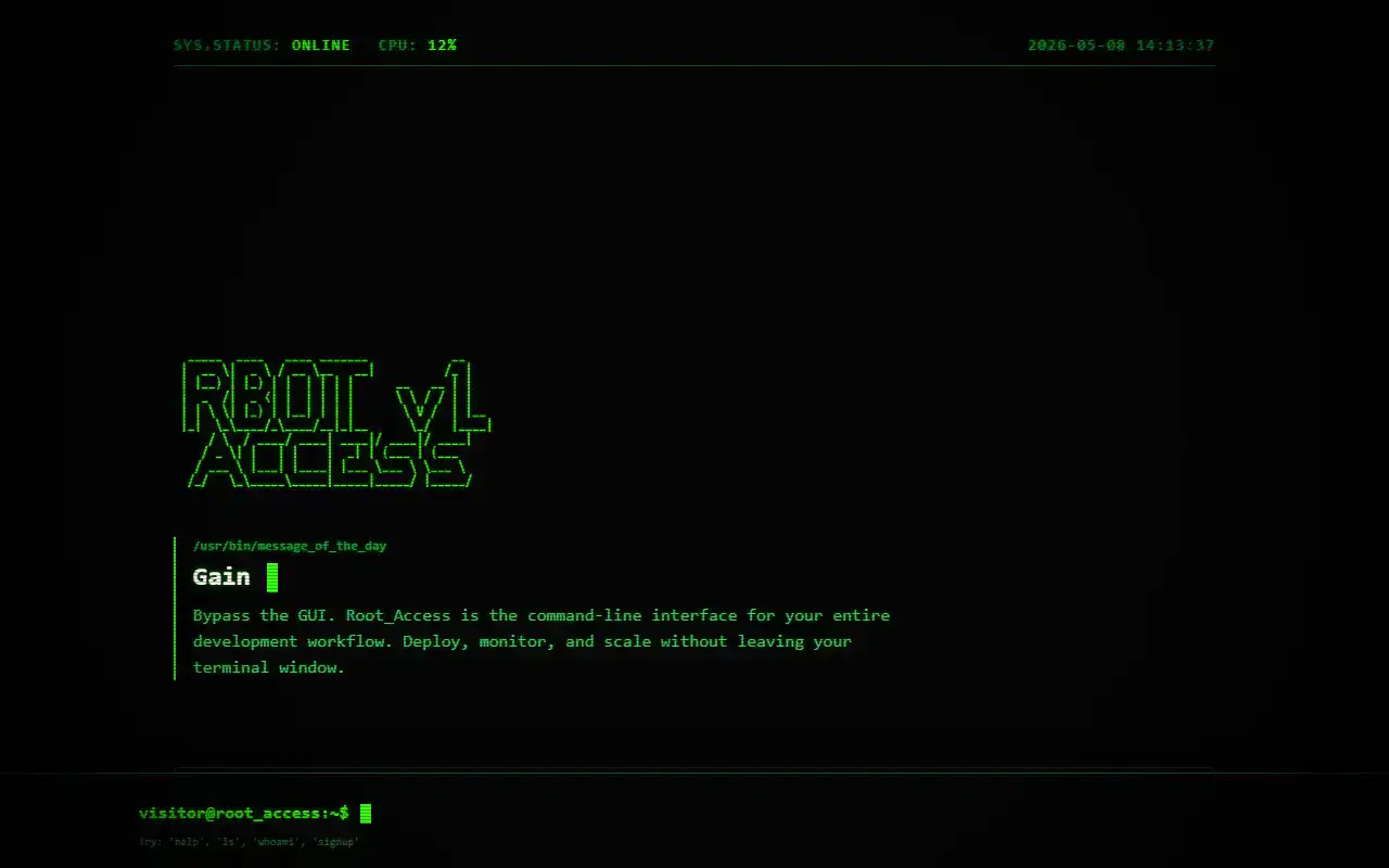 Terminal Ascii — Landing template