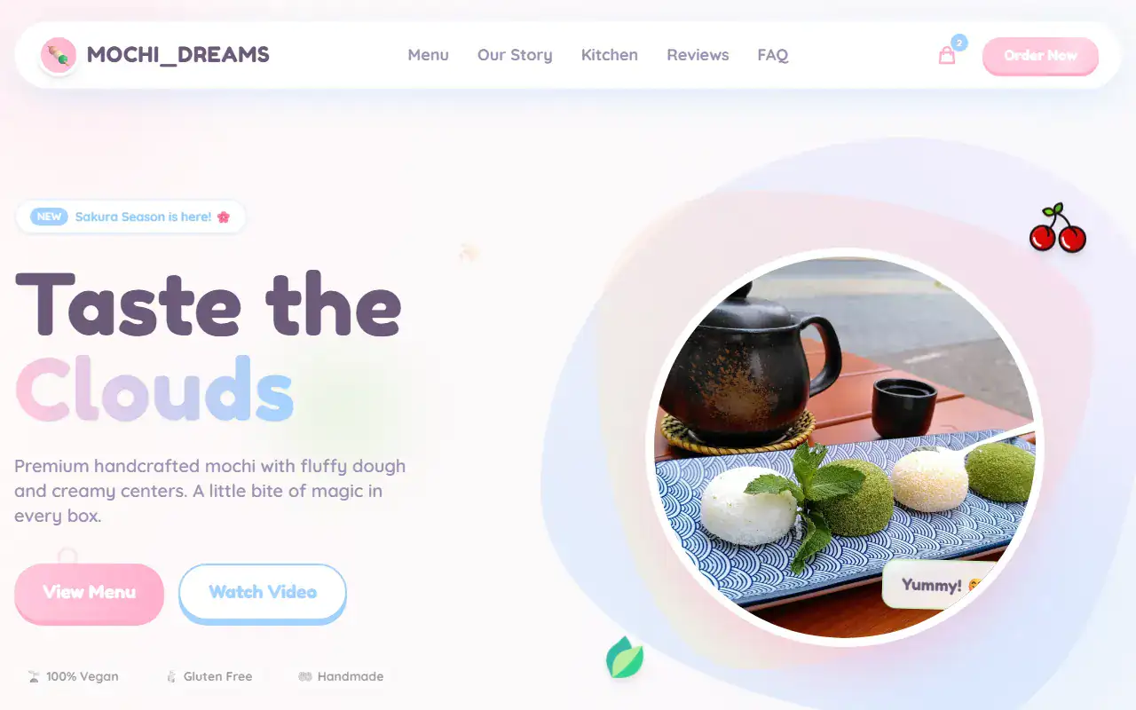 Pastel Kawaii — Landing template