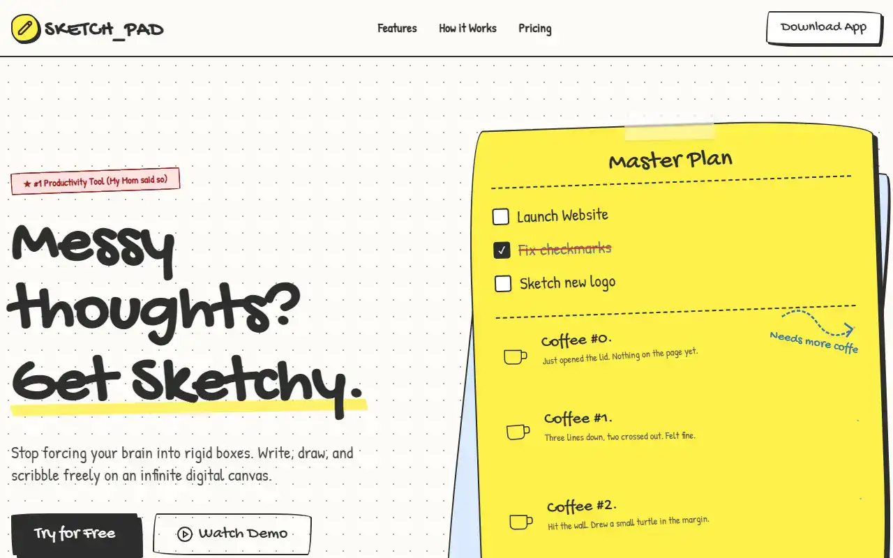 Hand Drawn — Landing template