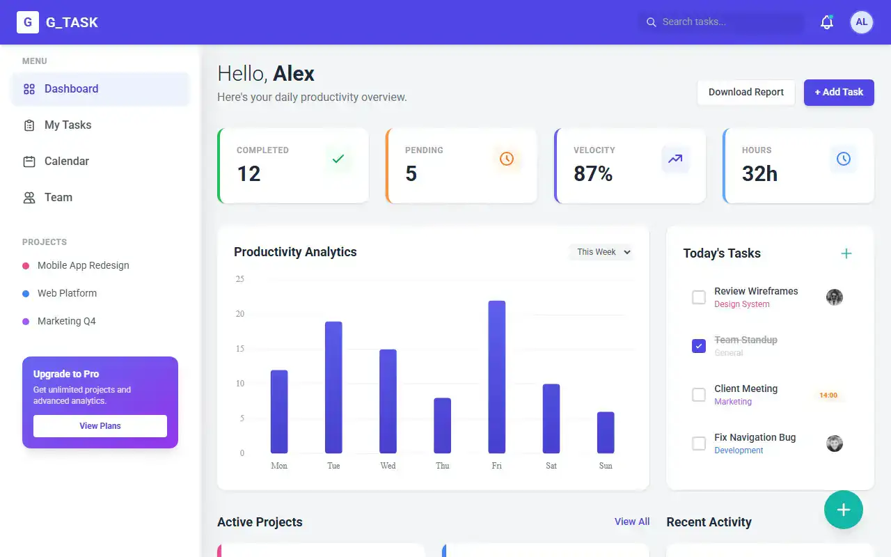 Material Design — Landing template