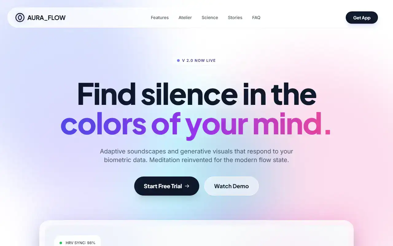 Mesh Gradient — Landing template