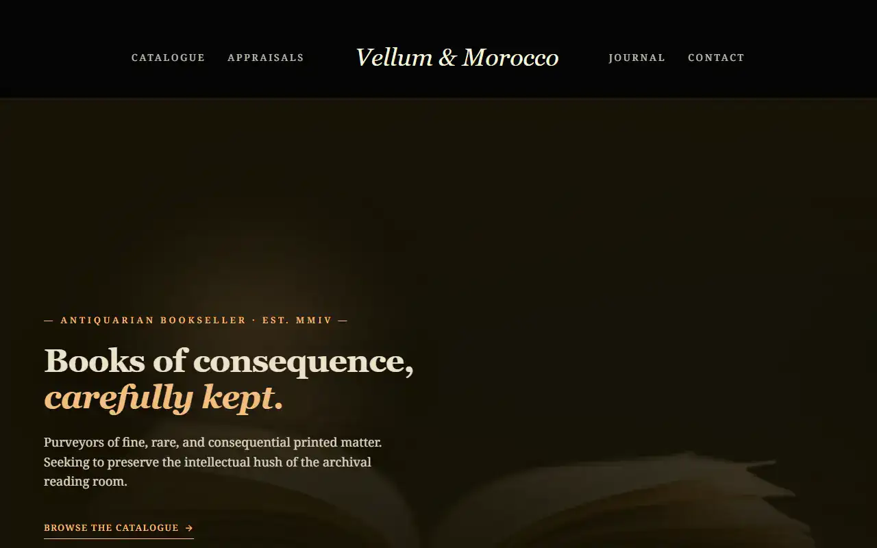 Dark Academia — Landing template