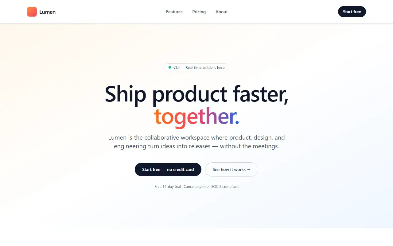 Hero Landing — Landing template